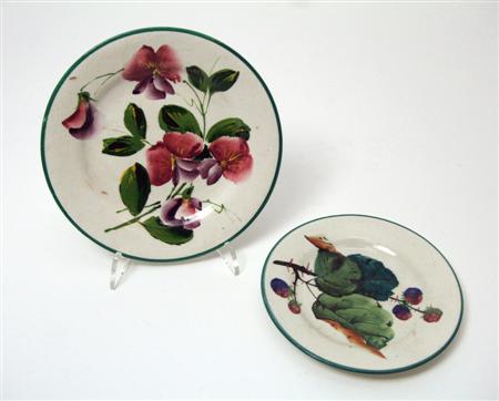 Appraisal: WEMYSS SMALL PLATE EARLY TH CENTURY decorated with brambles impressed