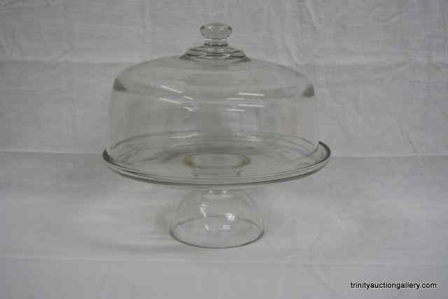 Appraisal: Vintage Crystal Clear Glass Footed Cake PlateIs a very nice