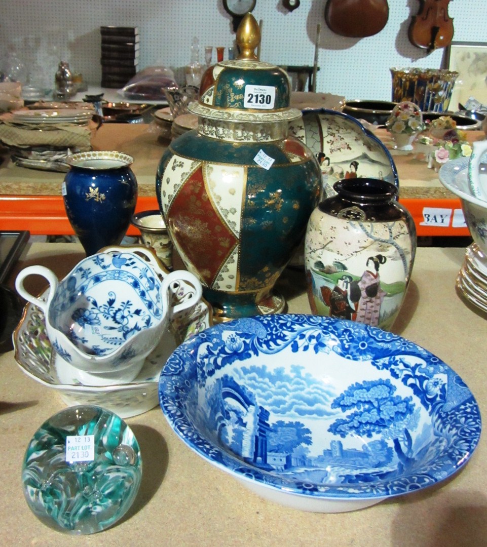 Appraisal: A quantity of mixed ceramics including Oriental Satsuma wares