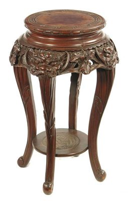 Appraisal: A Chinese carved and stained wood stand in cm h