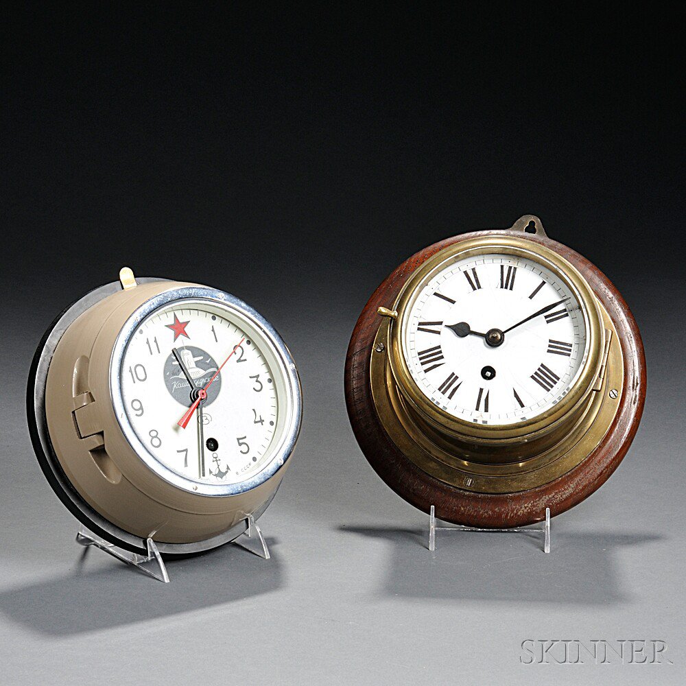 Appraisal: Two Marine Lever Timepieces both with -in dials one a