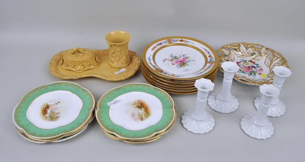 Appraisal: Group Continental Porcelain Items including set six Paris porcelain plates