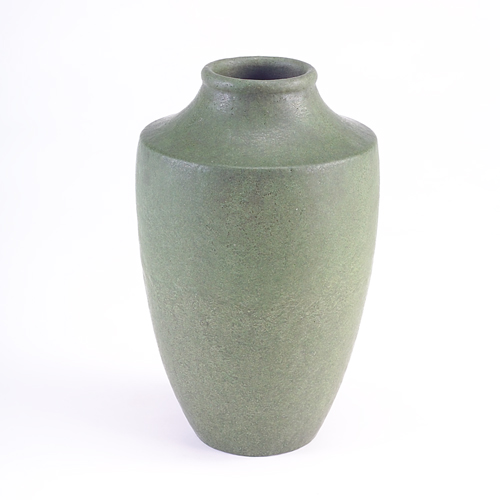 Appraisal: GRUEBY Vase with flat shoulder covered in feathered matte green