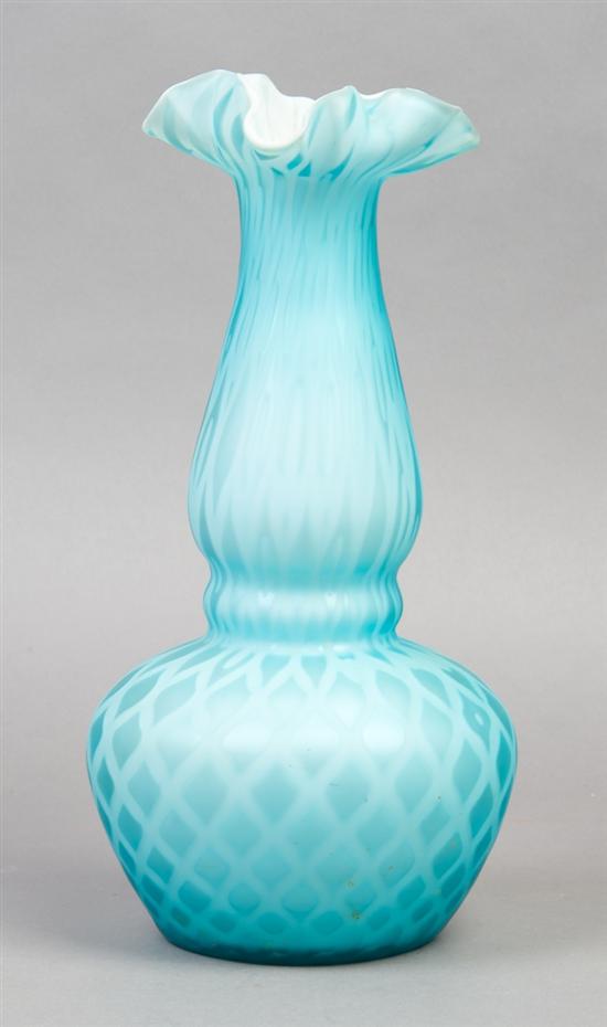 Appraisal: A Victorian Cased Glass Vase Height inches