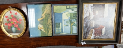 Appraisal: Four framed prints and pictures of landscape scene's