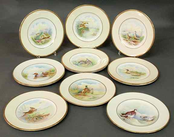 Appraisal: Set of twelve Minton china game bird plates each signed