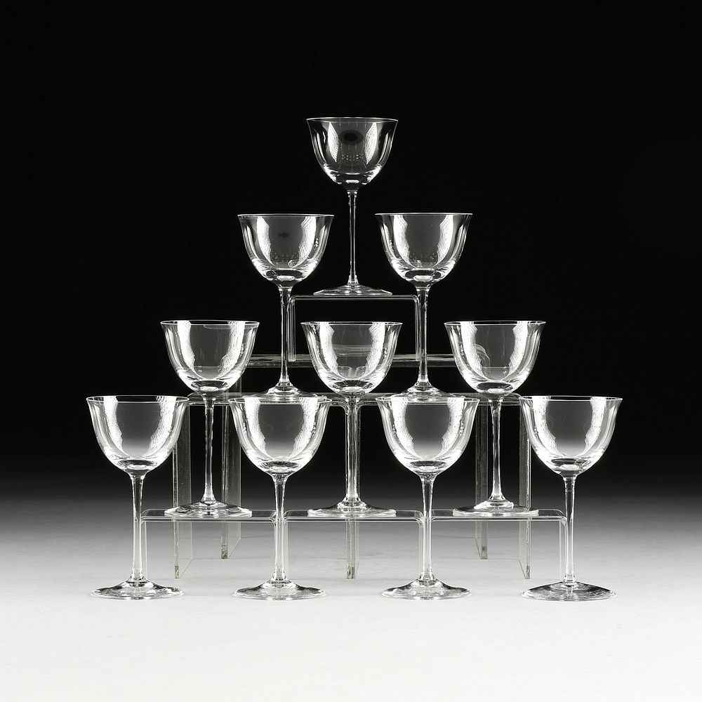 Appraisal: AN ASSEMBLED SET OF TEN LOBMEYR PATRICIAN LIQUEUR COCKTAIL STEMWARE