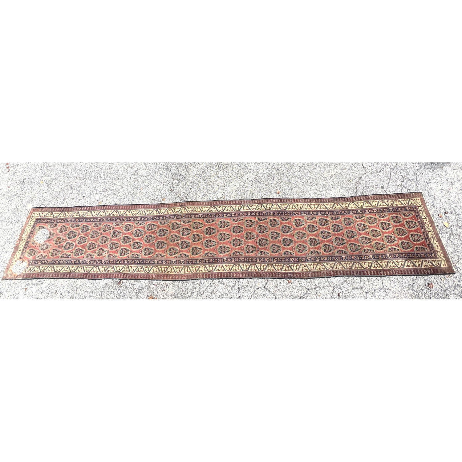 Appraisal: ' x ' Antique Handmade Oriental Rug Carpet Runner Dimensions