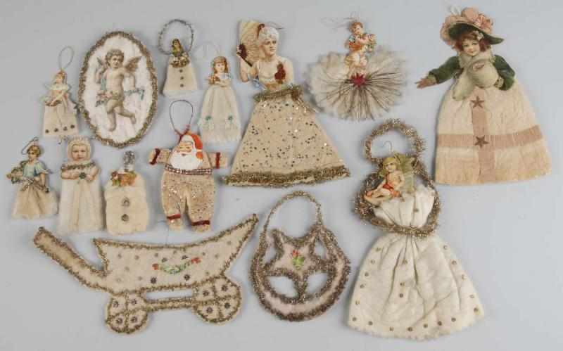 Appraisal: Lot of Cotton and Wire Christmas Ornaments Description Includes a