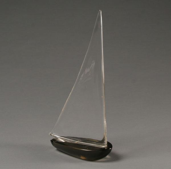 Appraisal: Archimede Seguso Co glass sailboat Gray boat with clear sail