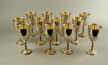 Appraisal: Twelve sterling silver Mexican water goblets juvento lopez reyes th