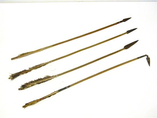 Appraisal: Four Native American arrows from a Plains Tribe sharp pointed