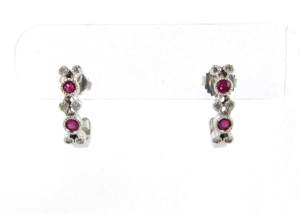 Appraisal: PAIR OF RUBY AND DIAMOND ART DECO EARRINGS each k