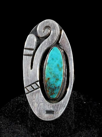 Appraisal: Navajo Turquoise and Sterling Silver Ring This lot features a