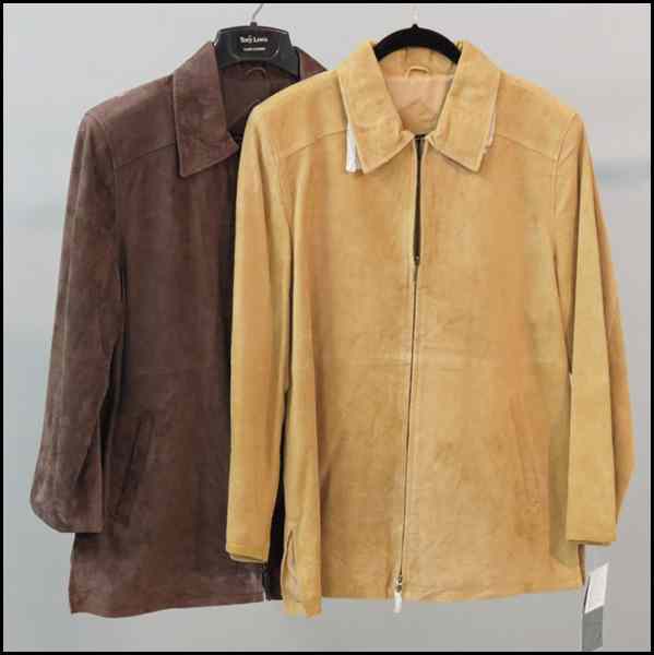 Appraisal: TWO TERRY LEWIS SUEDE ZIP JACKETS Both size medium Condition