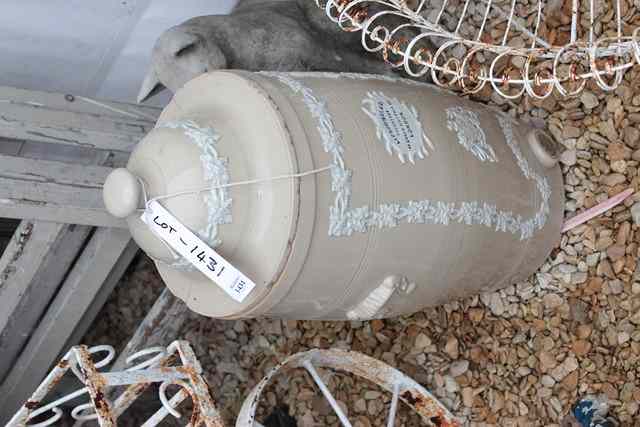 Appraisal: A LIPSCOMBE CO CYLINDRICAL WATER SOFTENER WITH LID labelled Queen