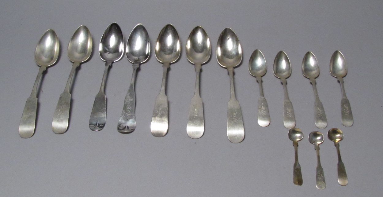 Appraisal: TWENTY-THREE PIECES OF AMERICAN SILVER FLATWARE BY THE TISDALES OF