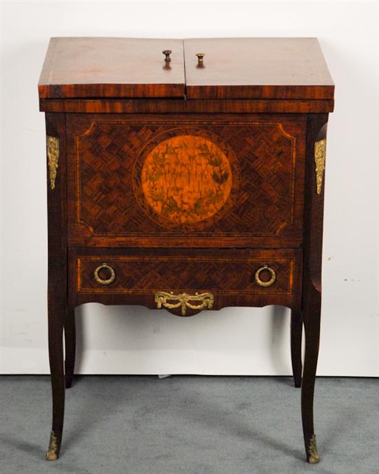 Appraisal: An E th C French Parquetried Mechanical Drinks Cabinet the