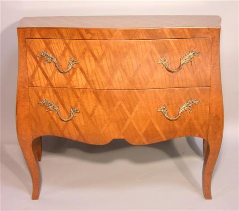 Appraisal: CASA BISQUE ANTIQUE FRUITWOOD FINISHED COMMODE The Louis XV style