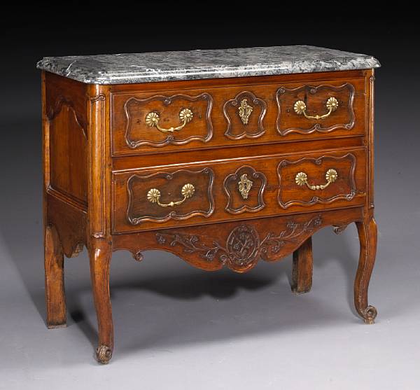 Appraisal: A Louis XV walnut commode second half th century The