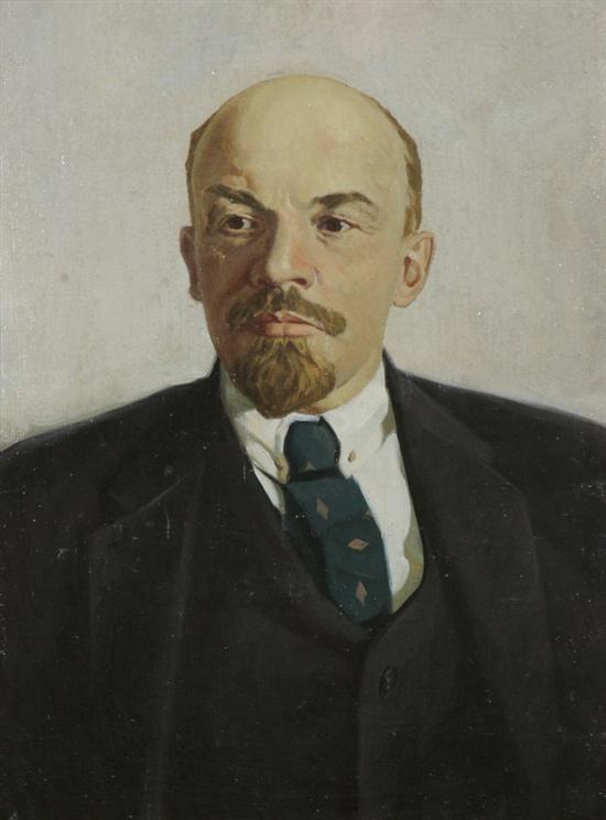 Appraisal: RUSSIAN SCHOOL th century PORTRAIT OF VLADIMIR LENIN oil on