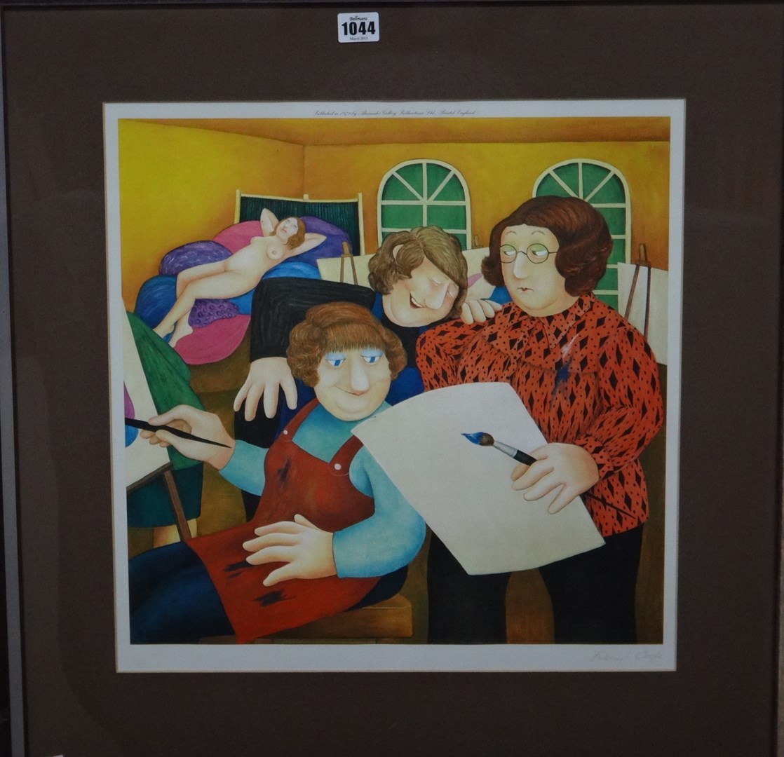 Appraisal: Beryl Cook - The Art Class colour print signed in