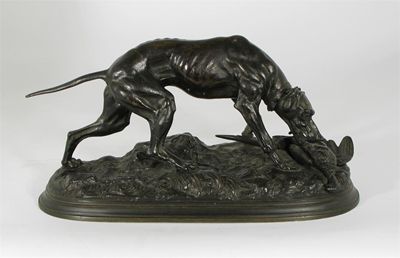 Appraisal: Jules Moigniez French - A pointer retrieving a pheasant signed