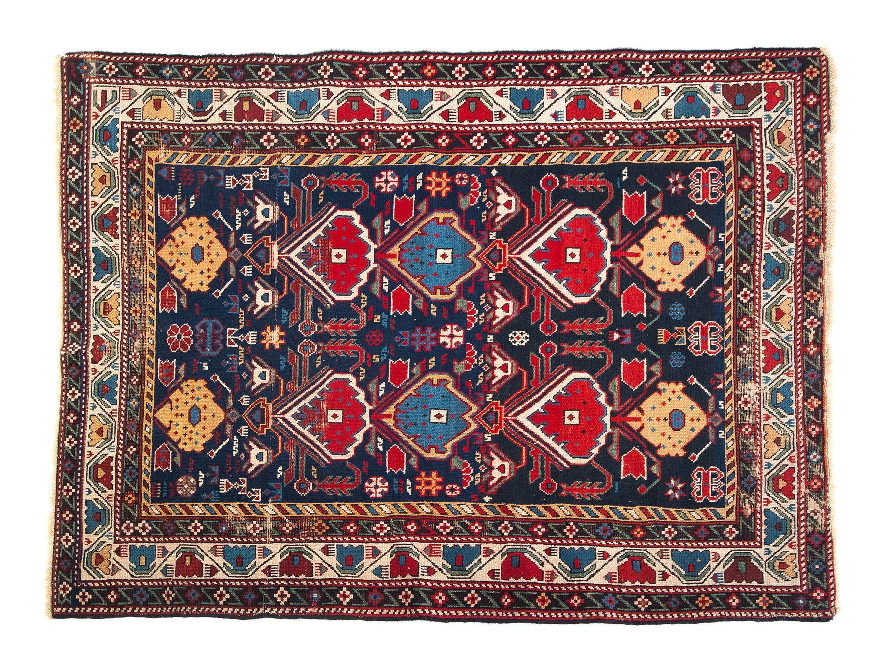 Appraisal: ORIENTAL RUG First half- th century Caucasian Polychrome medallions on