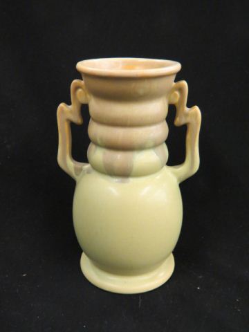 Appraisal: Roseville Carnelian I Art Pottery Vase green handled - excellent