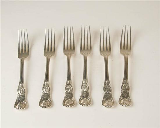 Appraisal: Six English Sterling Forks with London marks for and makers