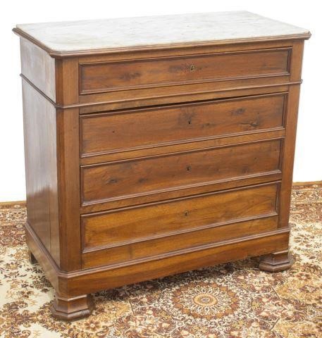 Appraisal: French Louis Philippe period walnut commode mid th c canted