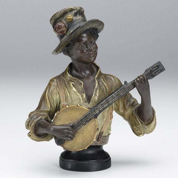 Appraisal: Terra cotta figure of a banjo player th C German