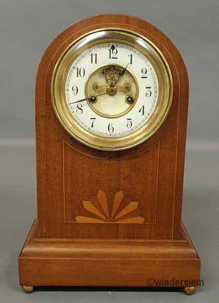 Appraisal: Beehive mantel clock with an inlaid mahogany case by Waterbury