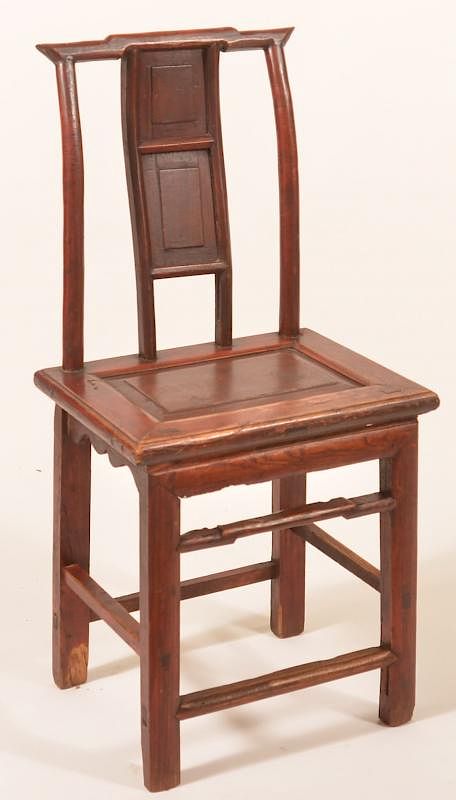 Appraisal: Oriental Mixed Wood Side chair with old Red Stain Oriental