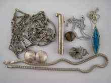 Appraisal: A mixed lot including a white metal tests silver blue