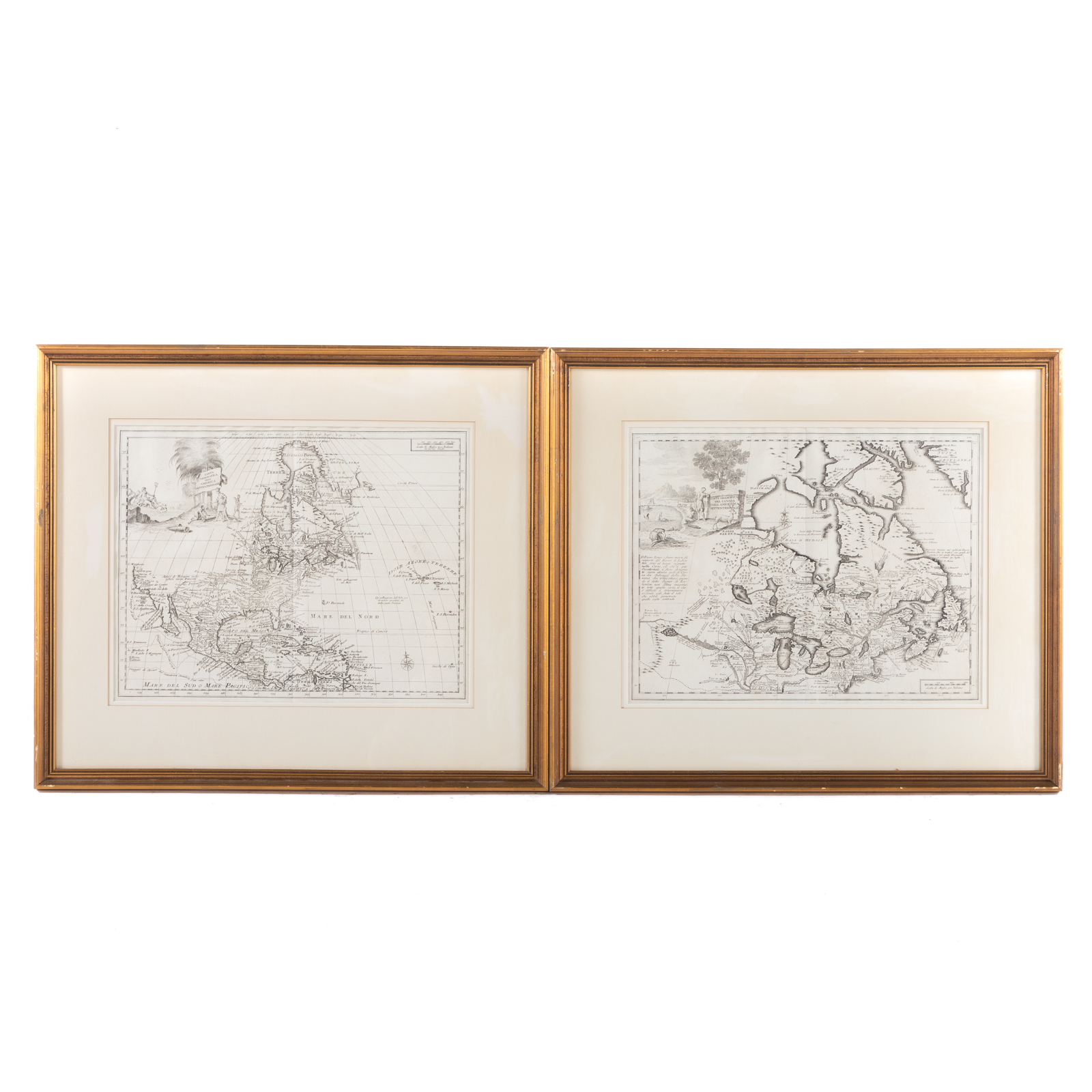 Appraisal: GIAMBATTISTA ALBRIZZI TWO MAPS OF NORTH AMERICA Italian - Map