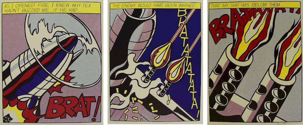 Appraisal: ROY LICHTENSTEIN AMERICAN - Triptych of Three Offset Lithographs As