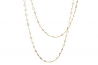 Appraisal: A Diamond by the Yard Gold Chain Necklace Comprising diamonds