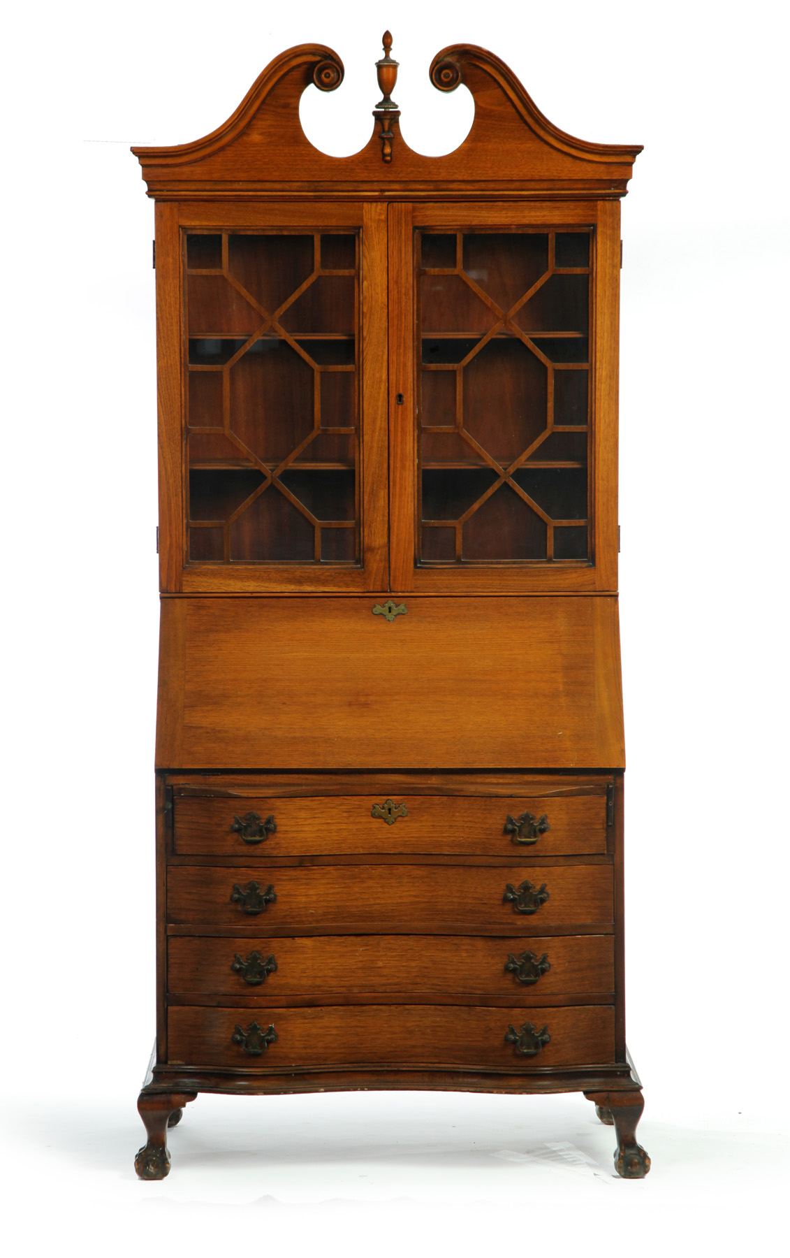 Appraisal: CHIPPENDALE-STYLE SECRETARY DESK BY SKANDIA American nd quarter- th century