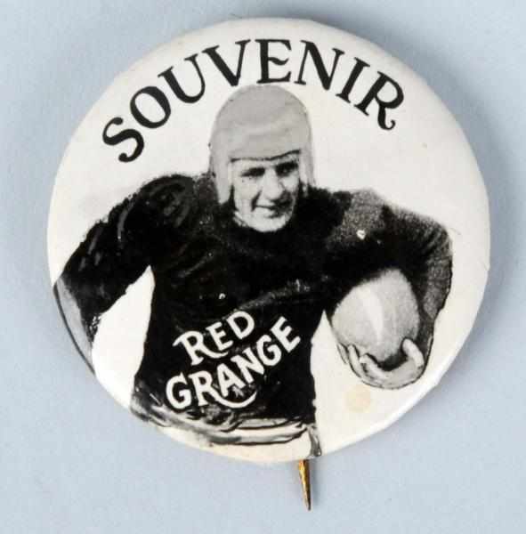 Appraisal: Scarce Early Red Grange Souvenir Football Pin Depicts Red holding