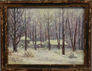 Appraisal: Sidney Wright Curtis - painting of house in a winter