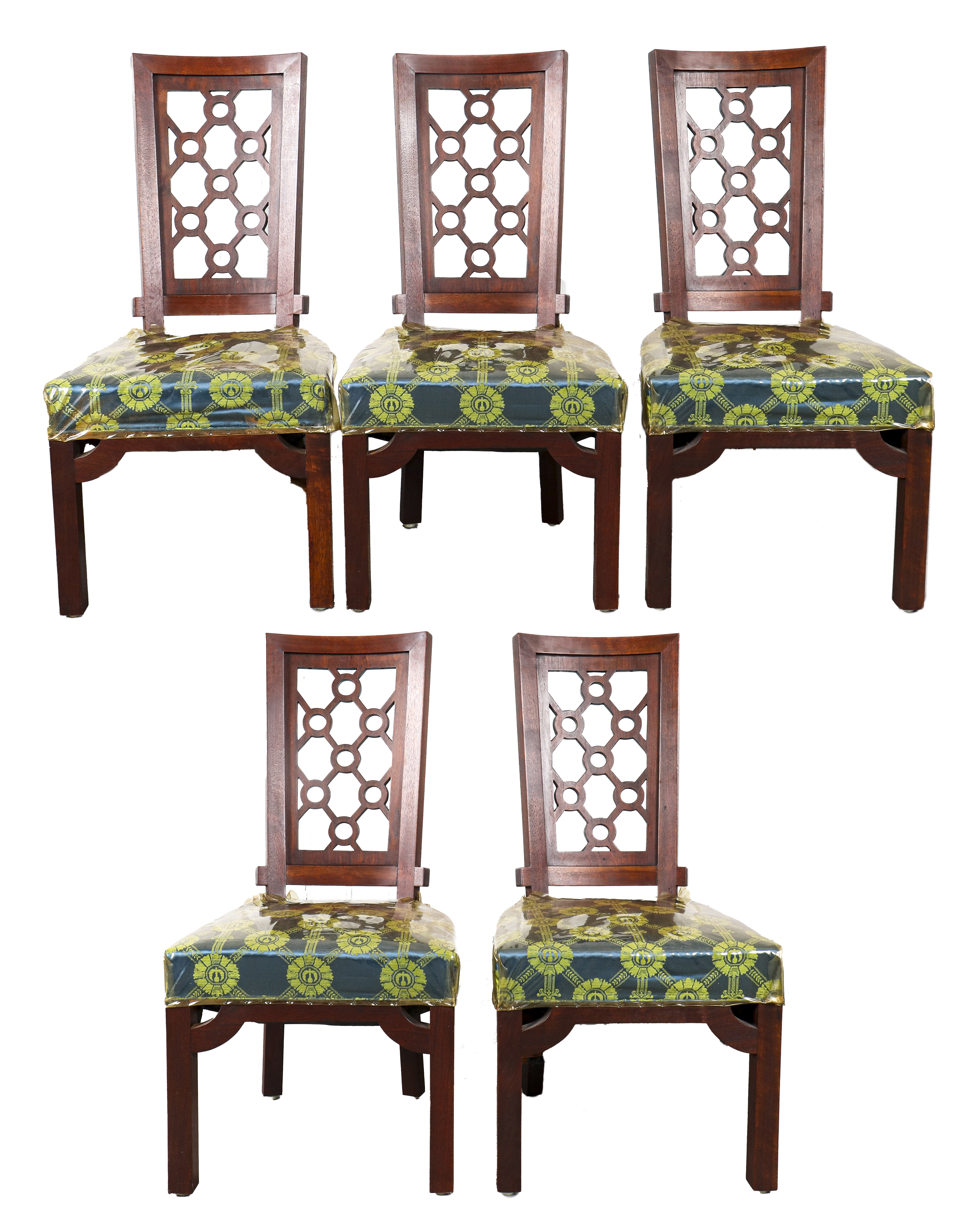 Appraisal: JAMES MONT ASIAN MODERN WALNUT DINING CHAIRS James Mont Asian