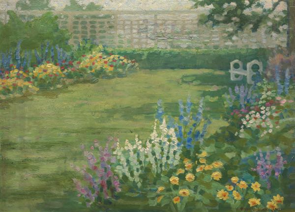 Appraisal: HELEN H OSBORN AMERICAN TH CENTURY x Garden scene with