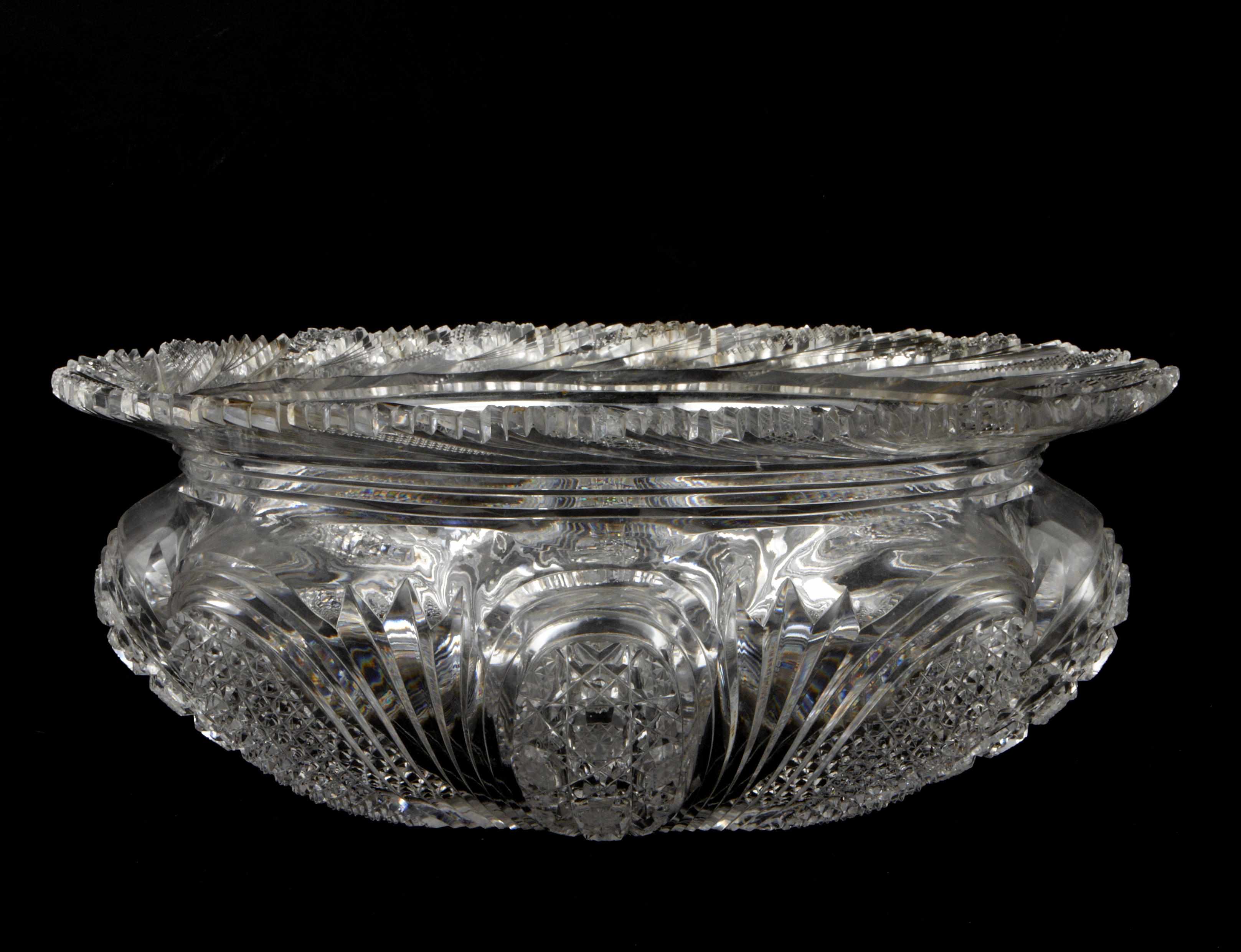 Appraisal: A Continental brilliant cut glass lobed bowl height of bowl