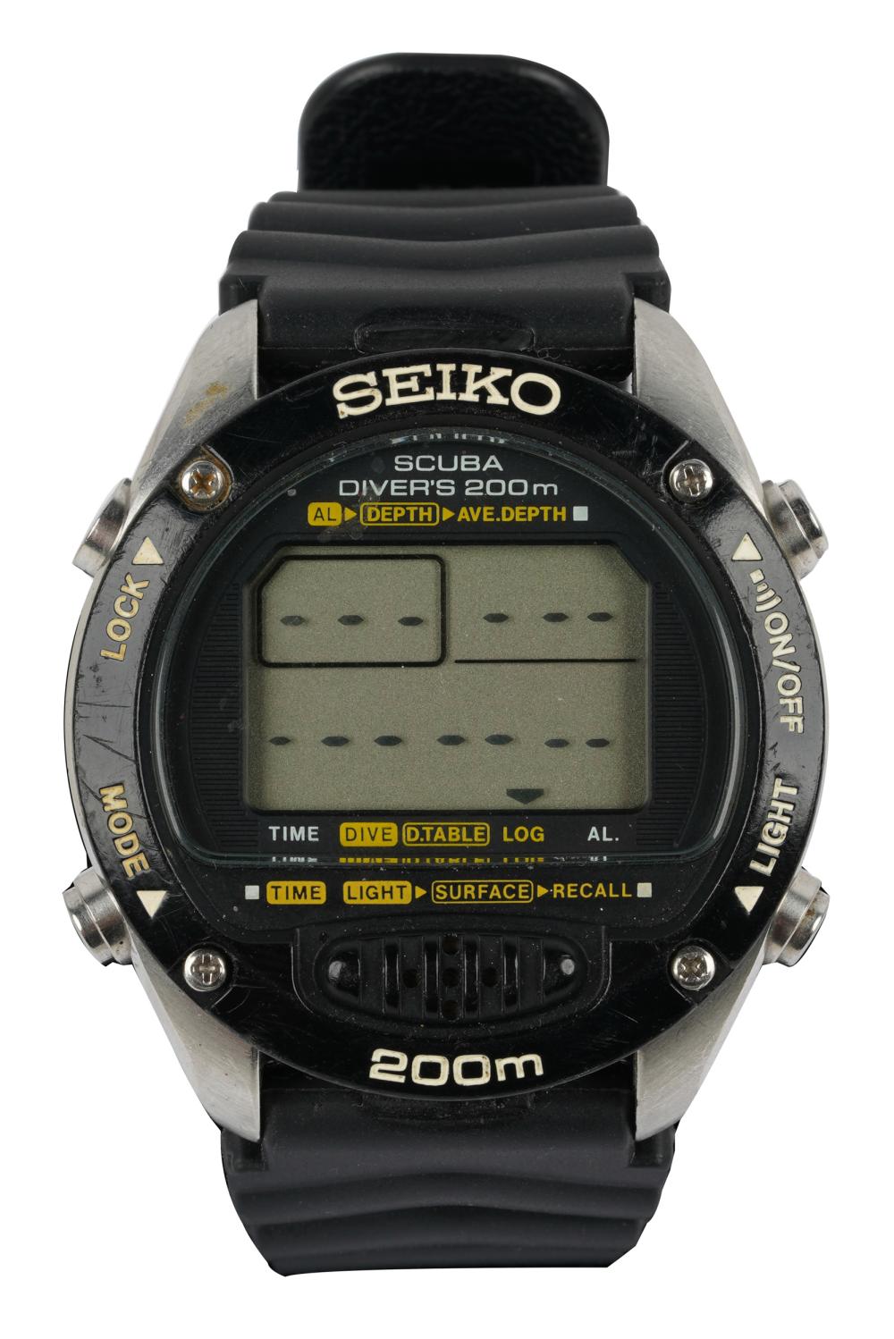 Appraisal: SEIKO STAINLESS STEEL PLASTIC DIVER'S WATCHwith a digital face Scuba