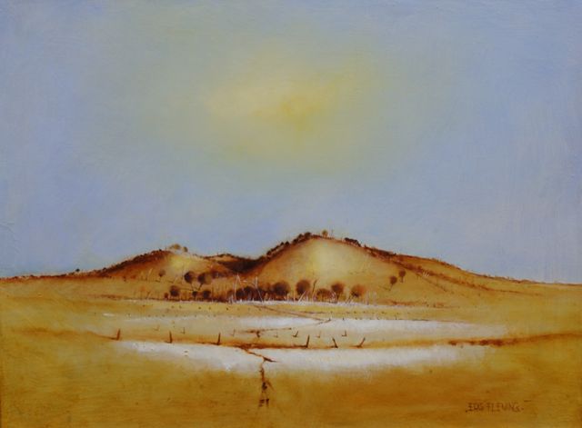 Appraisal: Eris Fleming born Myall Creek Hillside oil on canvas on