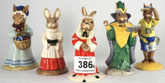 Appraisal: Royal Doulton Bunnykins Figures Tourist DB Mystic DB Mrs at