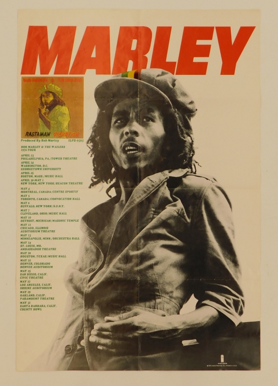 Appraisal: BOB MARLEY AND THE WAILERS TOUR POSTER United States Poster