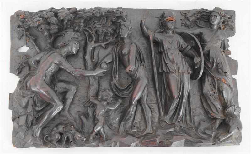 Appraisal: NETHERLANDISH OR GERMAN CARVED OAK RELIEF PANEL ''JUDGMENT OF PARIS''