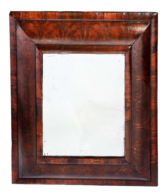 Appraisal: William Mary laburnum wall mirrorwith cushion frame cm x cm